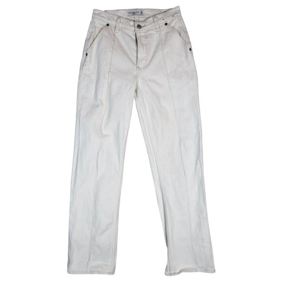 Abercrombie & Fitch The Baggy Mid Rise Curve Love Jeans Size 24 (00) - Picture 1 of 9